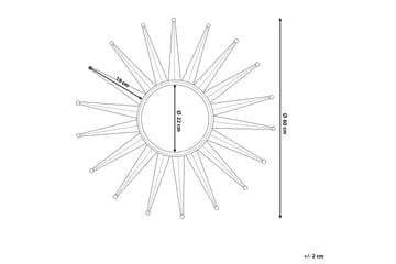 Perelli Speil 60 cm - Gull - Innredning - Speil - Veggspeil