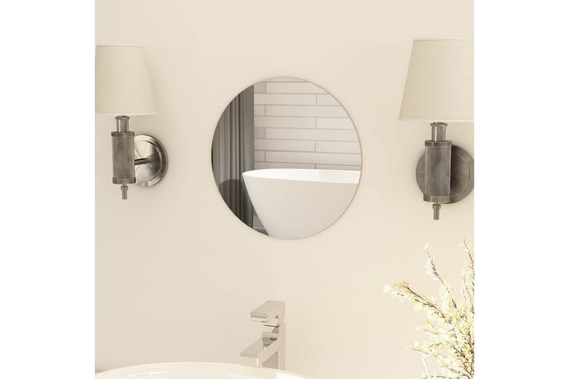 Rammeløst speil rundt 30 cm glass - Silver - Innredning - Speil - Veggspeil