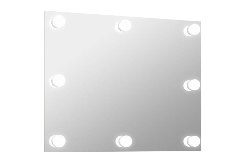 Rammeløst veggspeil med LED-lys rektangulær glass - Silver - Veggspeil - Gangspeil