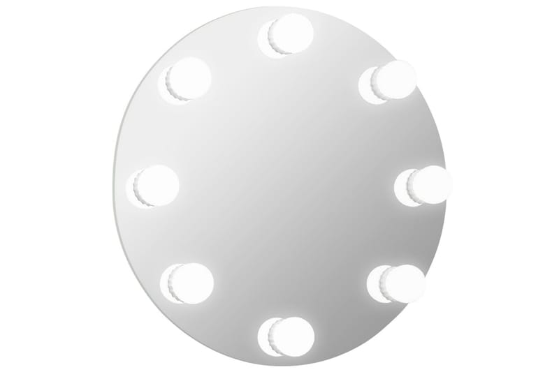 Rammeløst veggspeil med LED-lys rund glass - Silver - Veggspeil - Gangspeil