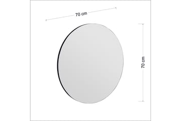 Rusan Speil 70 cm Rektangulær - Svart - Innredning - Speil - Veggspeil