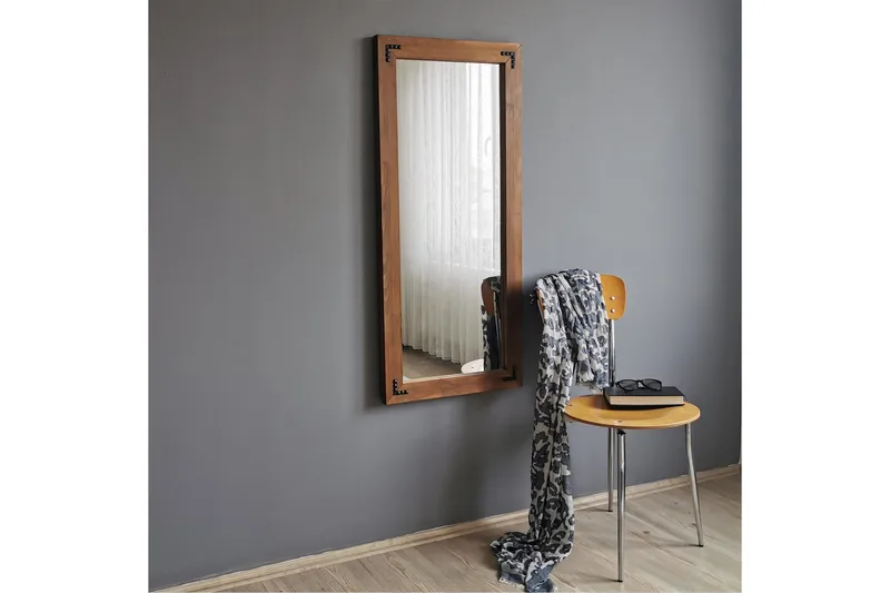 Shakeil Dekorasjonsspeil 50 cm, Valnøtt