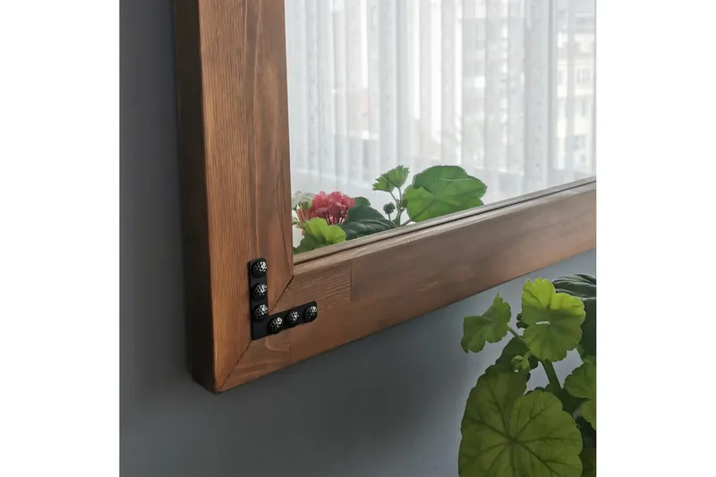Shakeil Dekorasjonsspeil 50 cm - Valnøtt - Innredning - Speil - Veggspeil
