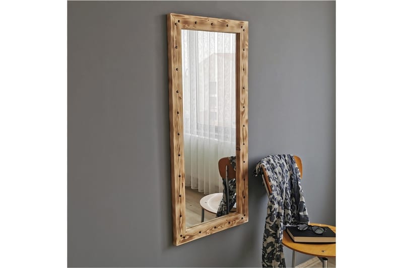 Sheritha Dekorasjonsspeil 50 cm - Valnøtt - Innredning - Speil - Veggspeil