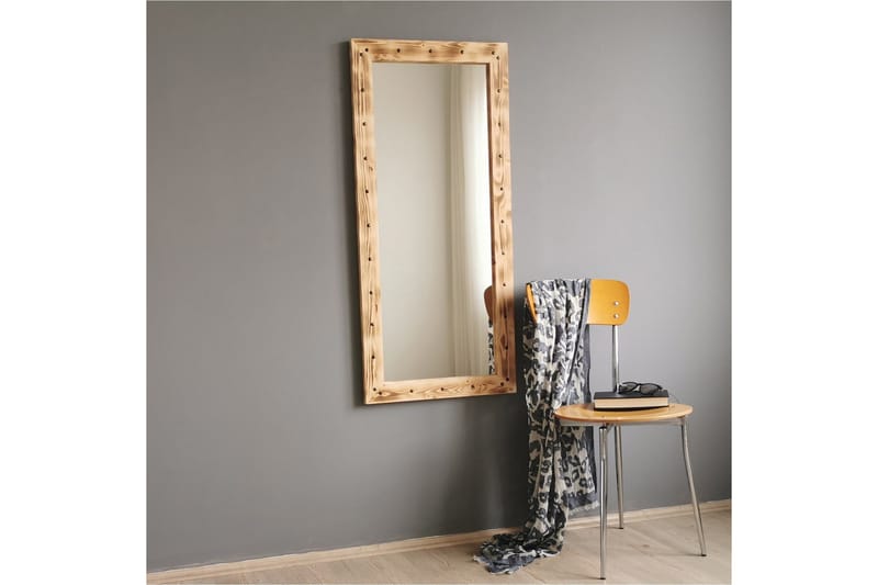 Sheritha Dekorasjonsspeil 50 cm - Valnøtt - Innredning - Speil - Veggspeil