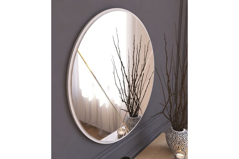 Smooth Speil 60 cm Rund - Hvit - Innredning - Speil - Veggspeil