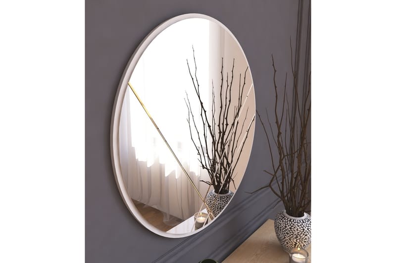 Smooth Speil 60 cm Rund - Hvit - Veggspeil - Gangspeil