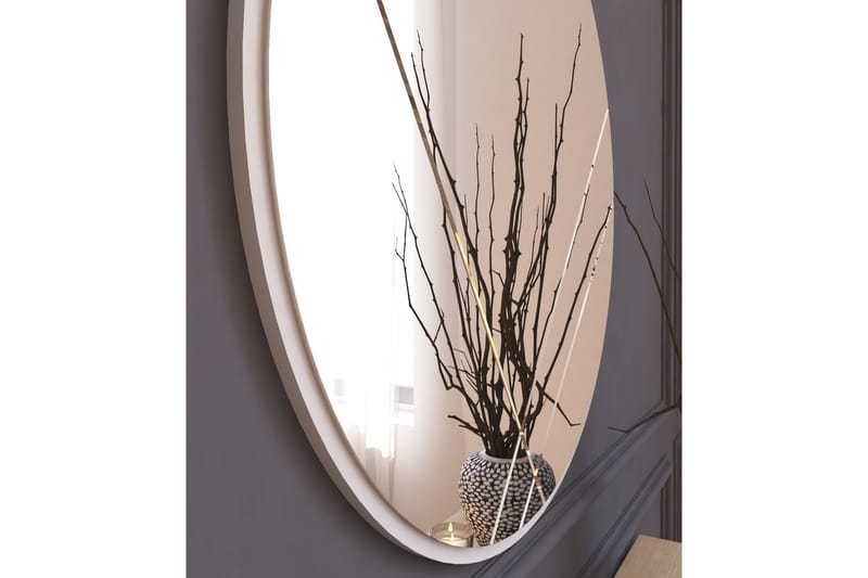 Smooth Speil 60 cm Rund - Hvit - Veggspeil - Gangspeil