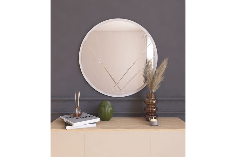 Smooth Speil 60 cm Rund - Hvit - Innredning - Speil - Veggspeil