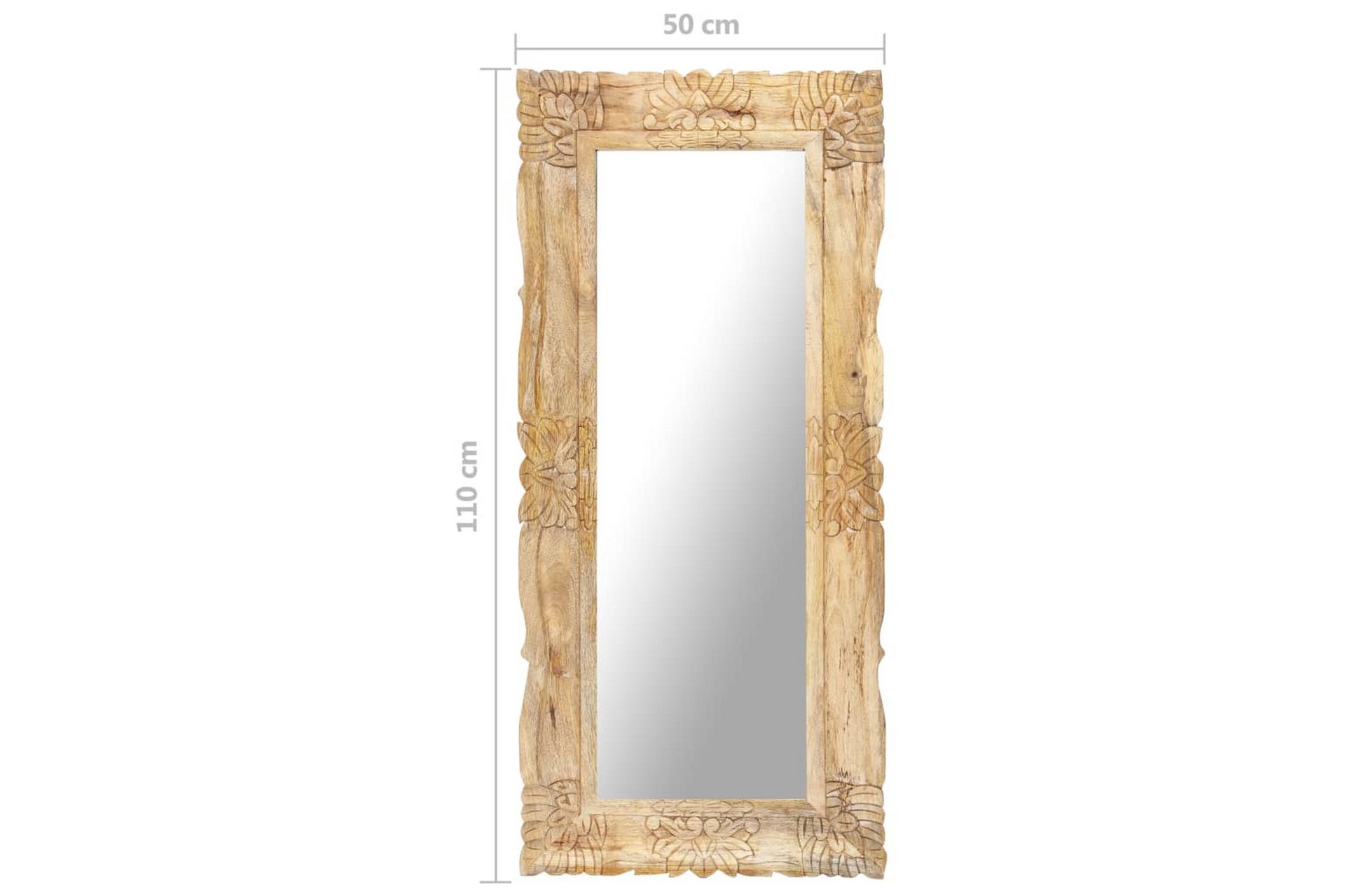 Speil 110x50 cm heltre mango - Brun - Innredning - Speil - Veggspeil