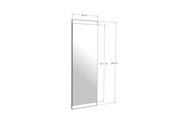 Speil 40x120 cm - Svart - Innredning - Speil - Veggspeil