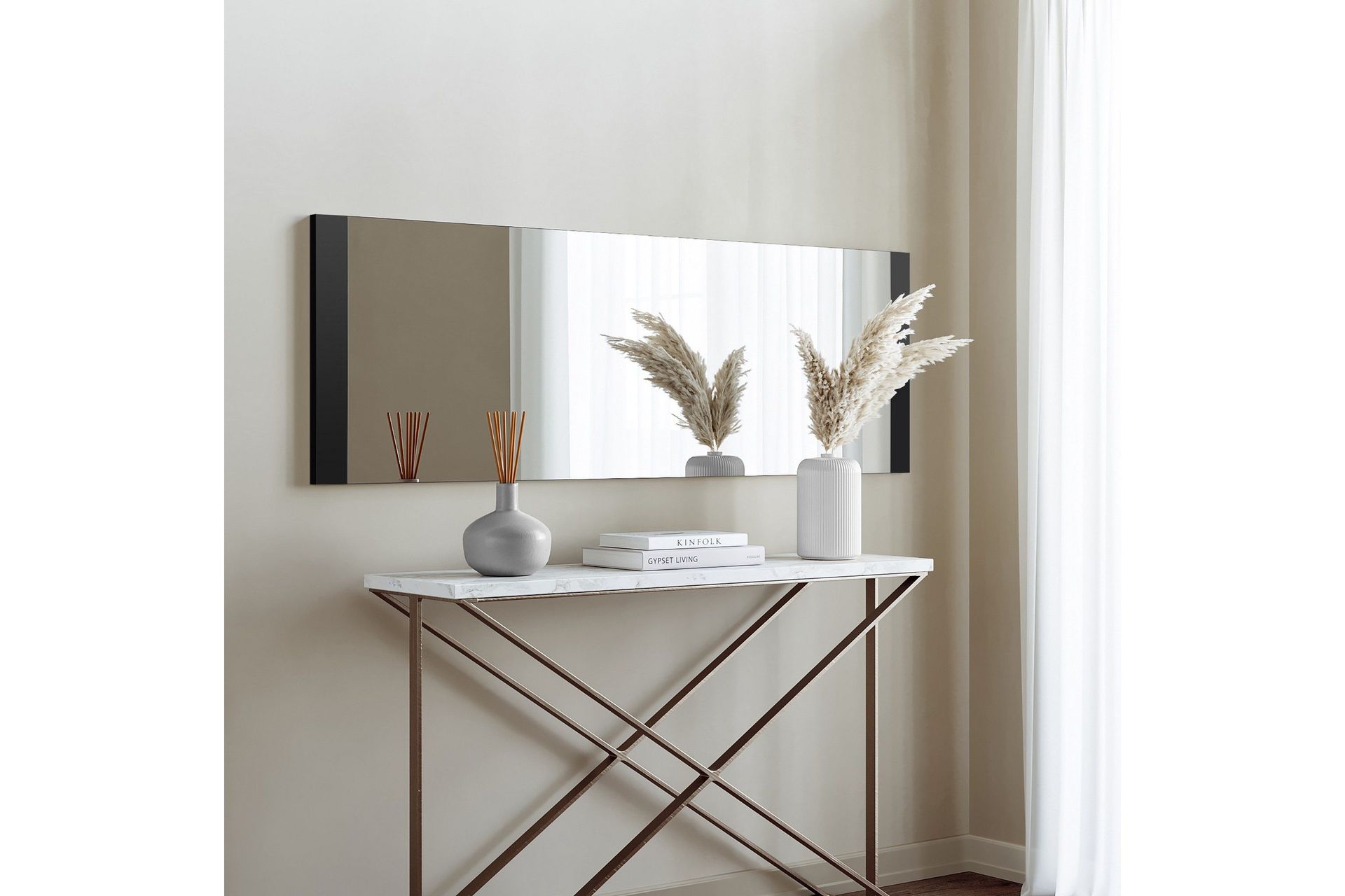 Speil 40×120 cm – Svart