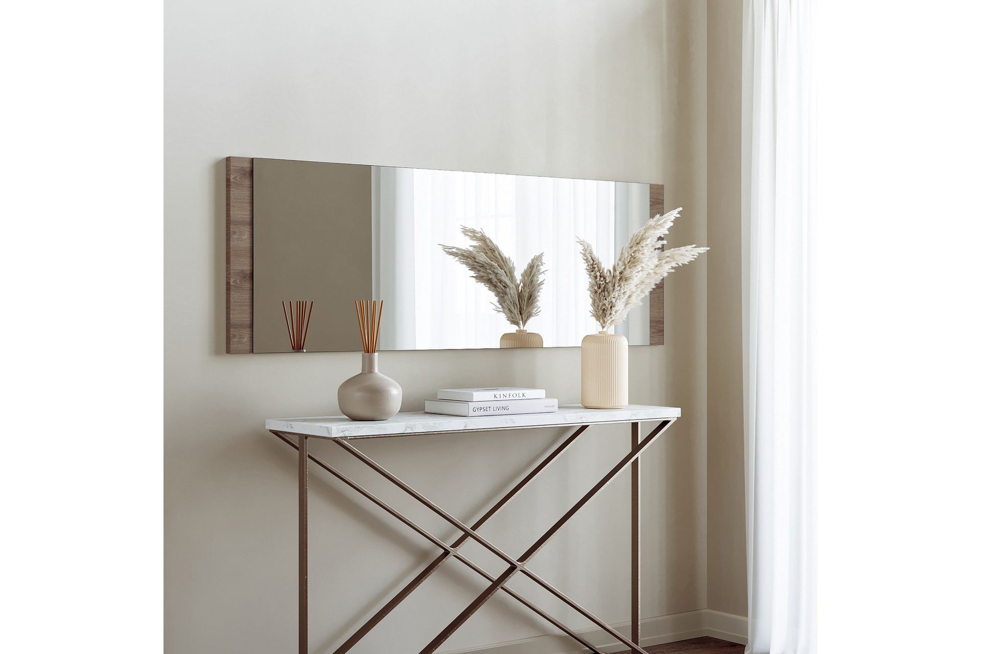 Speil 40x120 cm - Valnøtt