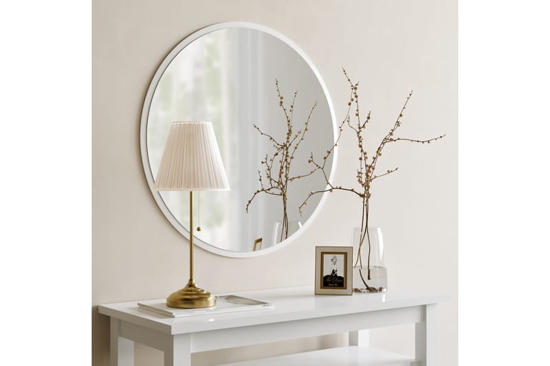 Speil 60x60 cm - Hvit - Veggspeil - Gangspeil