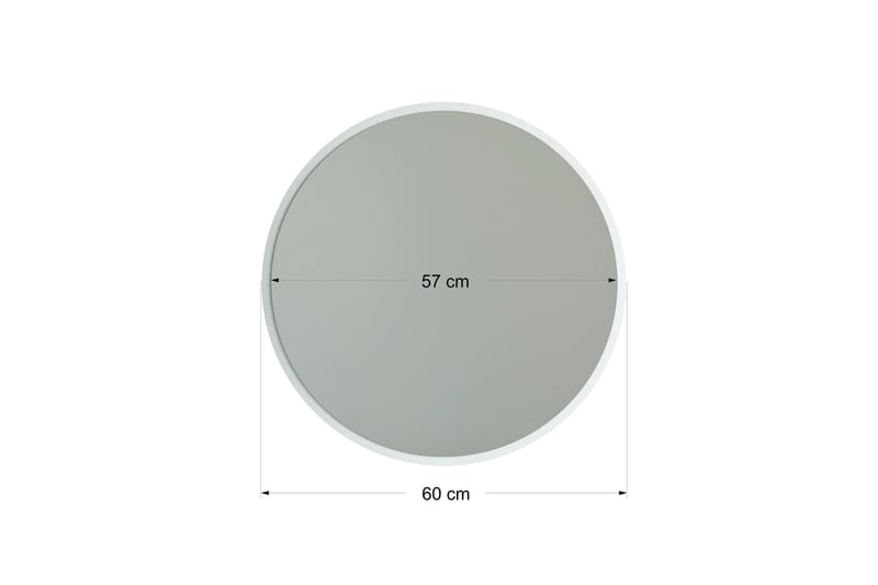 Speil 60x60 cm - Hvit - Innredning - Speil - Veggspeil