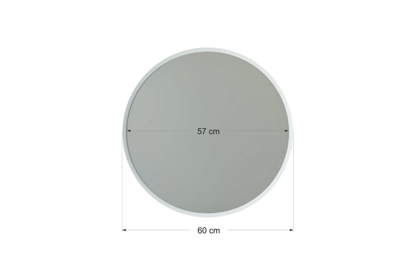 Speil 60x60 cm - Hvit - Innredning - Speil - Veggspeil