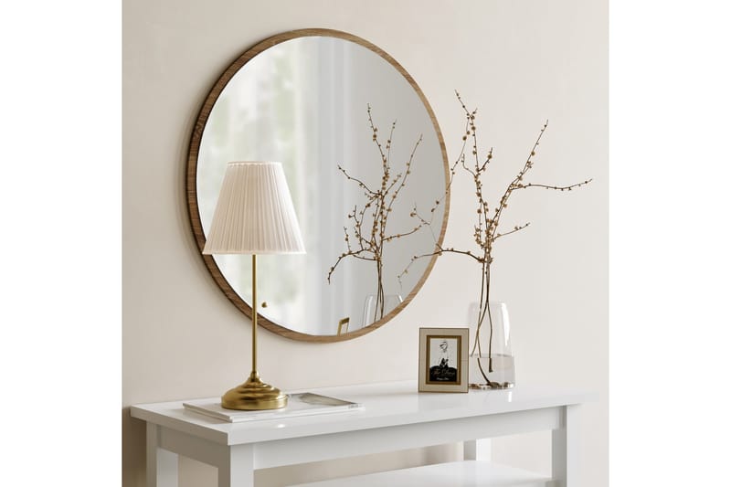 Speil 60x60 cm - Valnøtt - Innredning - Speil - Veggspeil