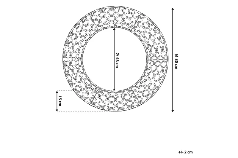 Speil 80 cm gull BOURDON - Gull - Innredning - Speil - Veggspeil