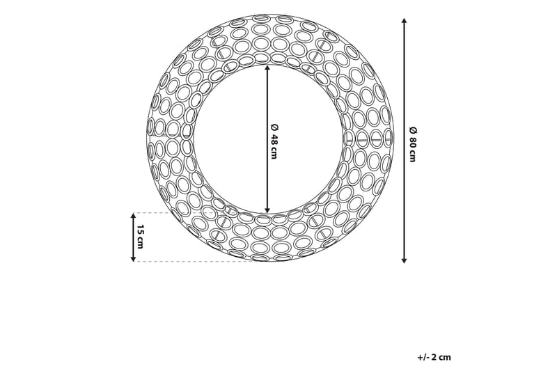 Speil 80 cm gull BOURDON - Gull - Innredning - Speil - Veggspeil