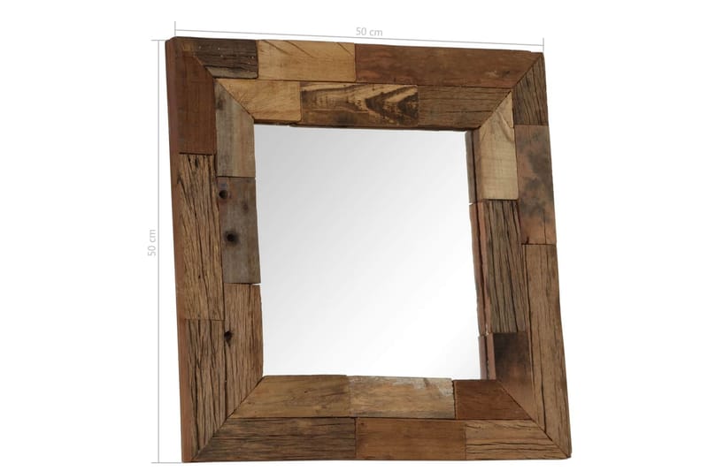 Speil gjenvunnet heltre 50x50 cm - Innredning - Speil - Veggspeil