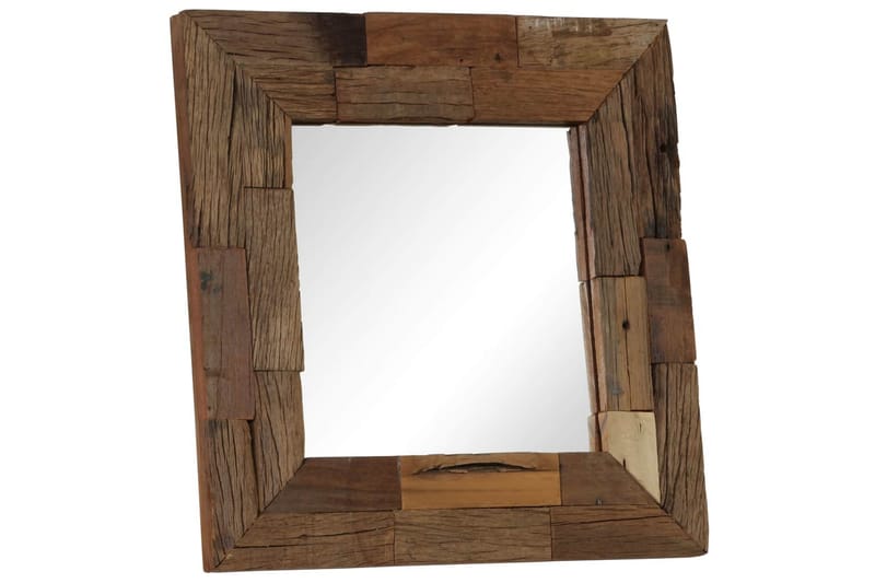 Speil gjenvunnet heltre 50x50 cm - Veggspeil - Gangspeil