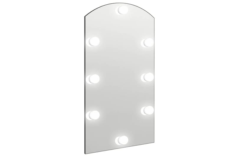 Speil med LED-lys 90x45 cm glass oval - Silver - Innredning - Speil - Veggspeil
