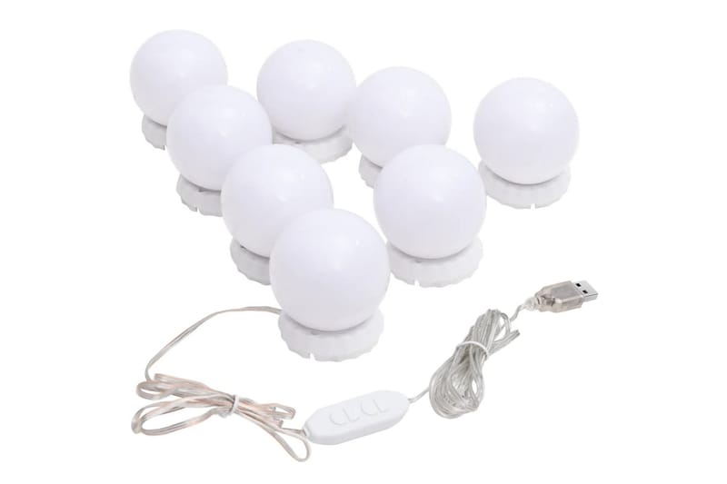 Speil med LED-lys 90x45 cm glass oval - Silver - Innredning - Speil - Veggspeil