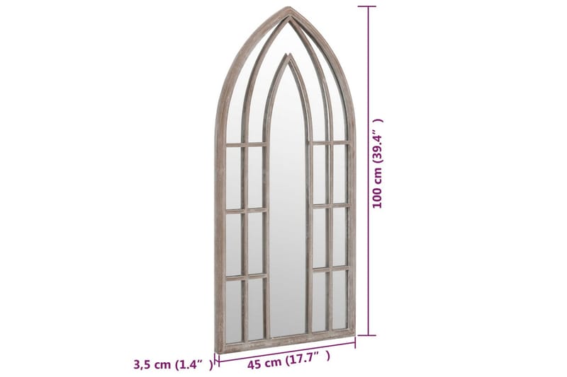 Speil sand 100x45 cm for innendørs bruk jern - Krem - Innredning - Speil - Veggspeil
