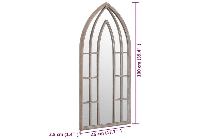 Speil sand 100x45 cm for innendørs bruk jern - Krem - Veggspeil - Gangspeil