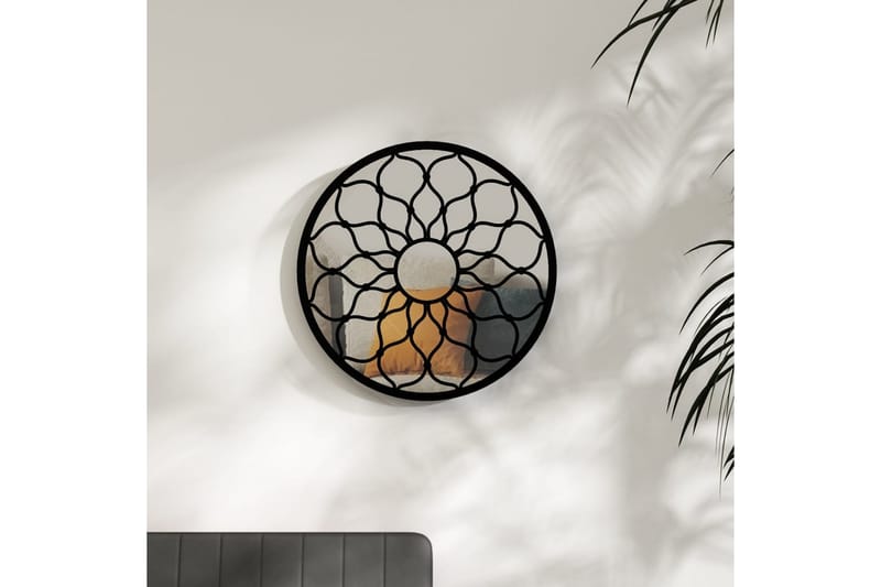 Speil svart 60x3 cm for innendørs bruk jern - Svart - Veggspeil - Gangspeil