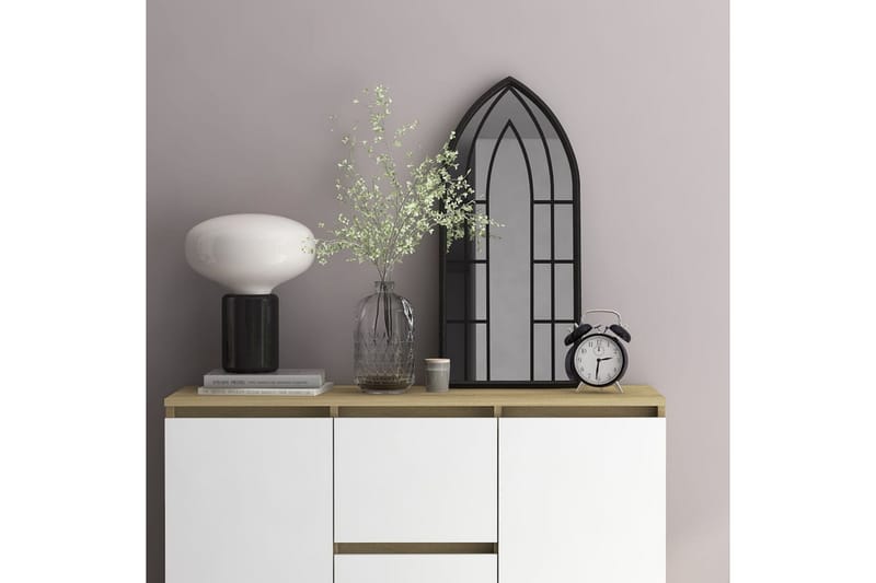 Speil svart 70x30 cm for innendørs bruk jern - Svart - Innredning - Speil - Veggspeil