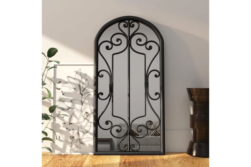 Speil svart 70x30 cm for innendørs bruk jern - Svart - Innredning - Speil - Veggspeil