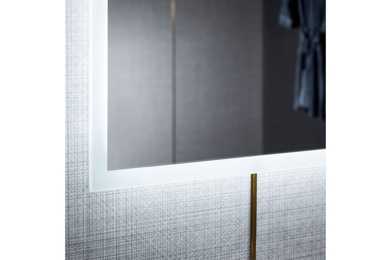 Stort speil med Belysning og anti-fog-funksjon 80x140cm Sølv - Lyfco - Veggspeil - Helkroppsspeil - Gangspeil