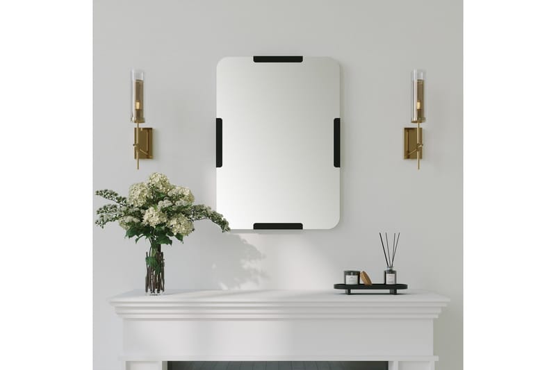 Taharoa Speil 50 cm Rektangulær - Svart - Innredning - Speil - Veggspeil