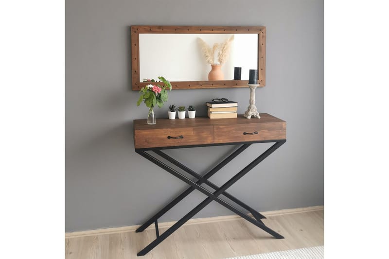 Trekell Dekorasjonsspeil 110 cm - Valnøtt - Innredning - Speil - Veggspeil