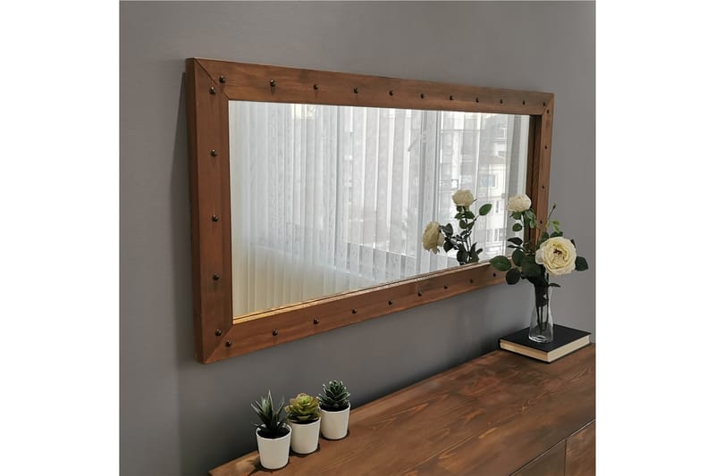 Trekell Dekorasjonsspeil 110 cm - Valnøtt - Innredning - Speil - Veggspeil