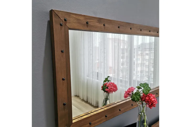 Trekell Dekorasjonsspeil 110 cm - Valnøtt - Innredning - Speil - Veggspeil