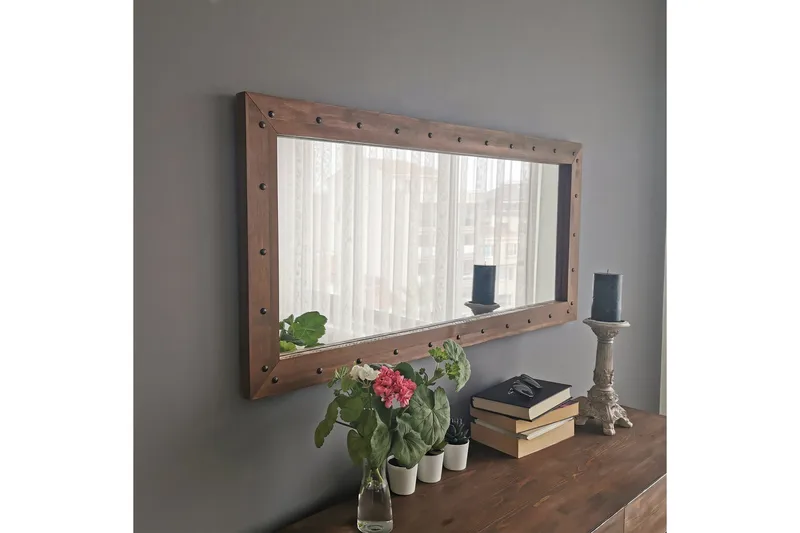 Trekell Dekorasjonsspeil 110 cm - Valnøtt - Innredning - Speil - Veggspeil