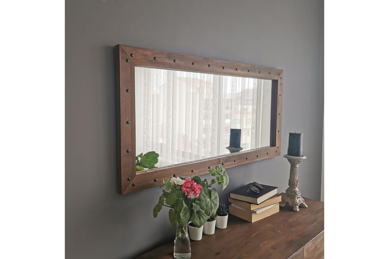 Trekell Dekorasjonsspeil 110 cm - Valnøtt - Innredning - Speil - Veggspeil