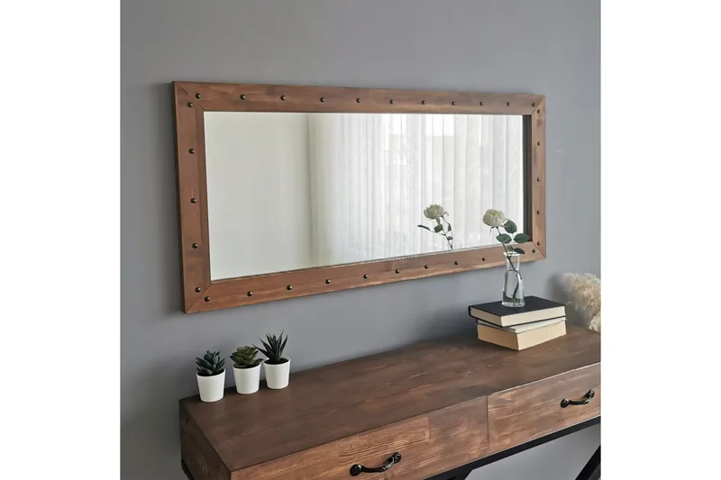 Trekell Dekorasjonsspeil 110 cm - Valnøtt - Innredning - Speil - Veggspeil