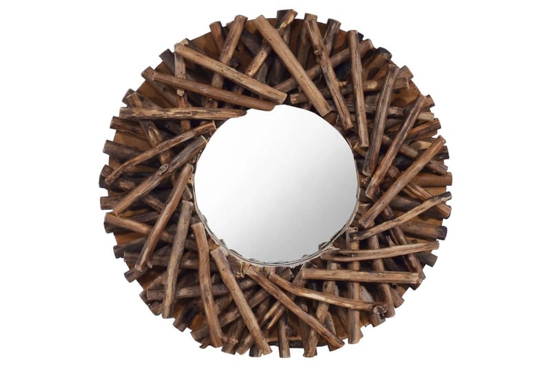 Veggspeil 40 cm teak rund - Brun - Innredning - Speil - Veggspeil