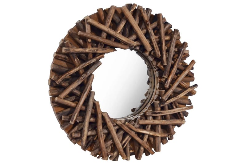 Veggspeil 40 cm teak rund - Brun - Innredning - Speil - Veggspeil