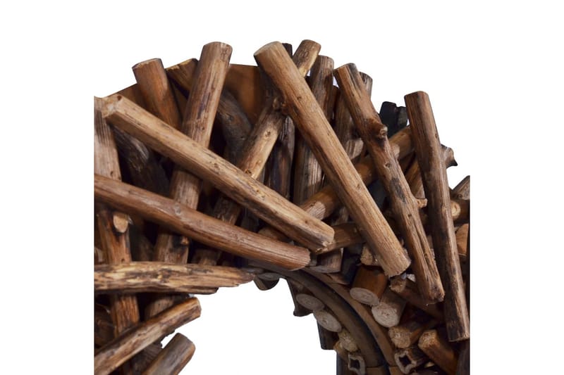 Veggspeil 40 cm teak rund - Brun - Innredning - Speil - Veggspeil