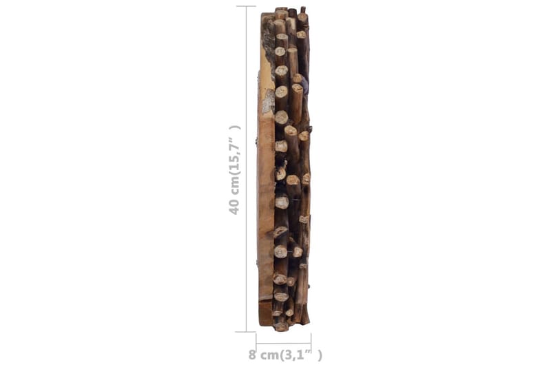 Veggspeil 40 cm teak rund - Brun - Innredning - Speil - Veggspeil