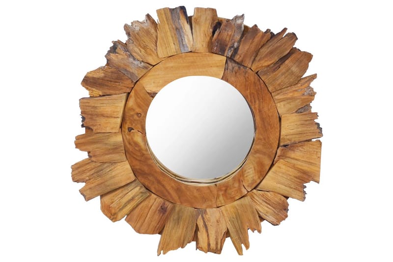 Veggspeil 40 cm teak rund - Brun - Innredning - Speil - Veggspeil