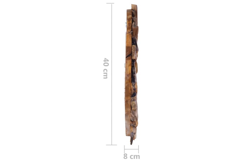 Veggspeil 40 cm teak rund - Brun - Innredning - Speil - Veggspeil