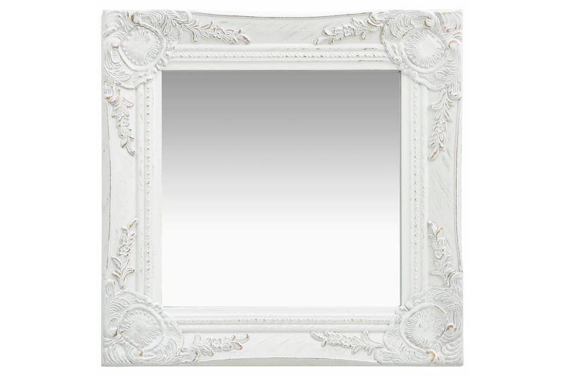 Veggspeil barokkstil 40x40 cm hvit - Innredning - Speil - Veggspeil