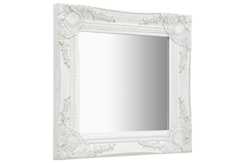Veggspeil barokkstil 40x40 cm hvit - Innredning - Speil - Veggspeil