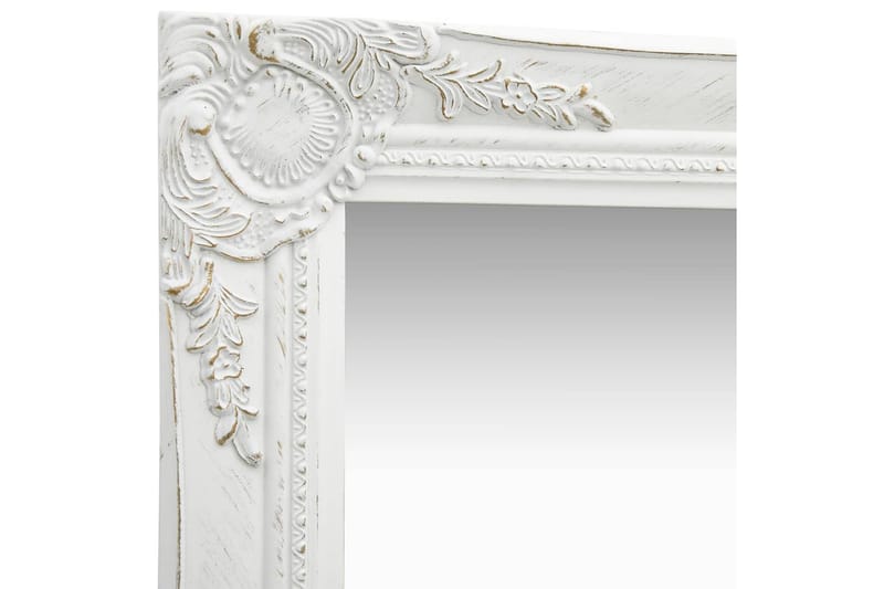 Veggspeil barokkstil 40x40 cm hvit - Veggspeil - Gangspeil