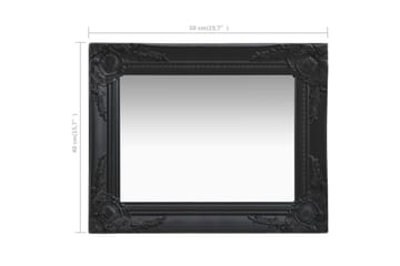 Veggspeil barokkstil 50x40 cm svart - Innredning - Speil - Veggspeil